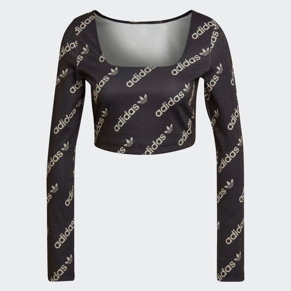adidas Originals Trefoil Logo L/S Crop Top HM4894 NEW